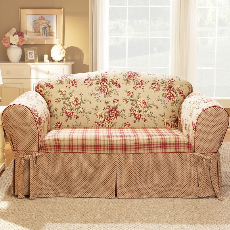 Sure Fit Lexington Box Cushion Loveseat Slipcover Reviews Wayfair   Lexington Box Cushion Loveseat Slipcover 